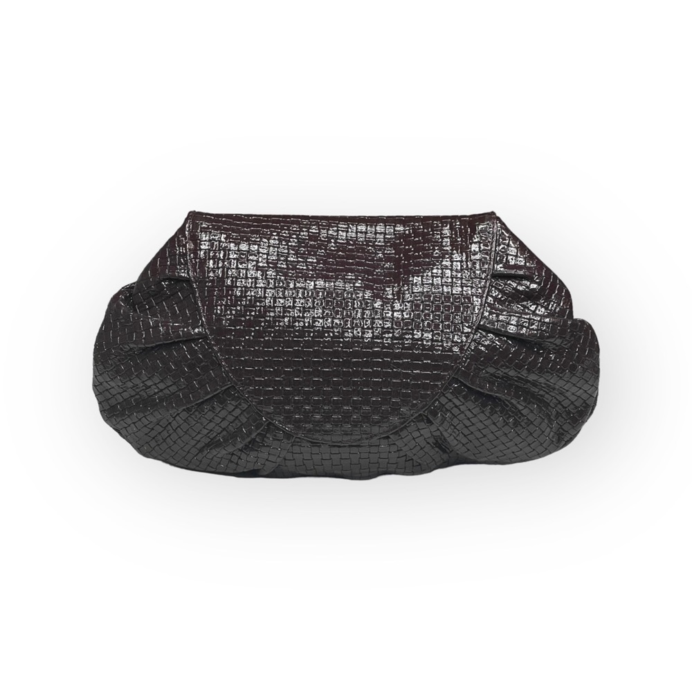 Goldenbleu ♛ Katie Woven Clutch Handbag Evening Bag ♛ Amethyst Patent Leather ♛ - Picture 4 of 16